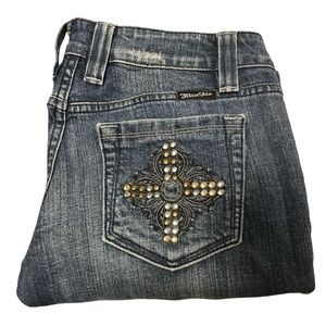 {Miss Me} Metallic Studded Cross Jeans
